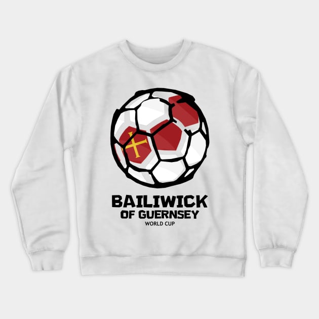 Bailiwick of Guernsey Football Country Flag Crewneck Sweatshirt by KewaleeTee